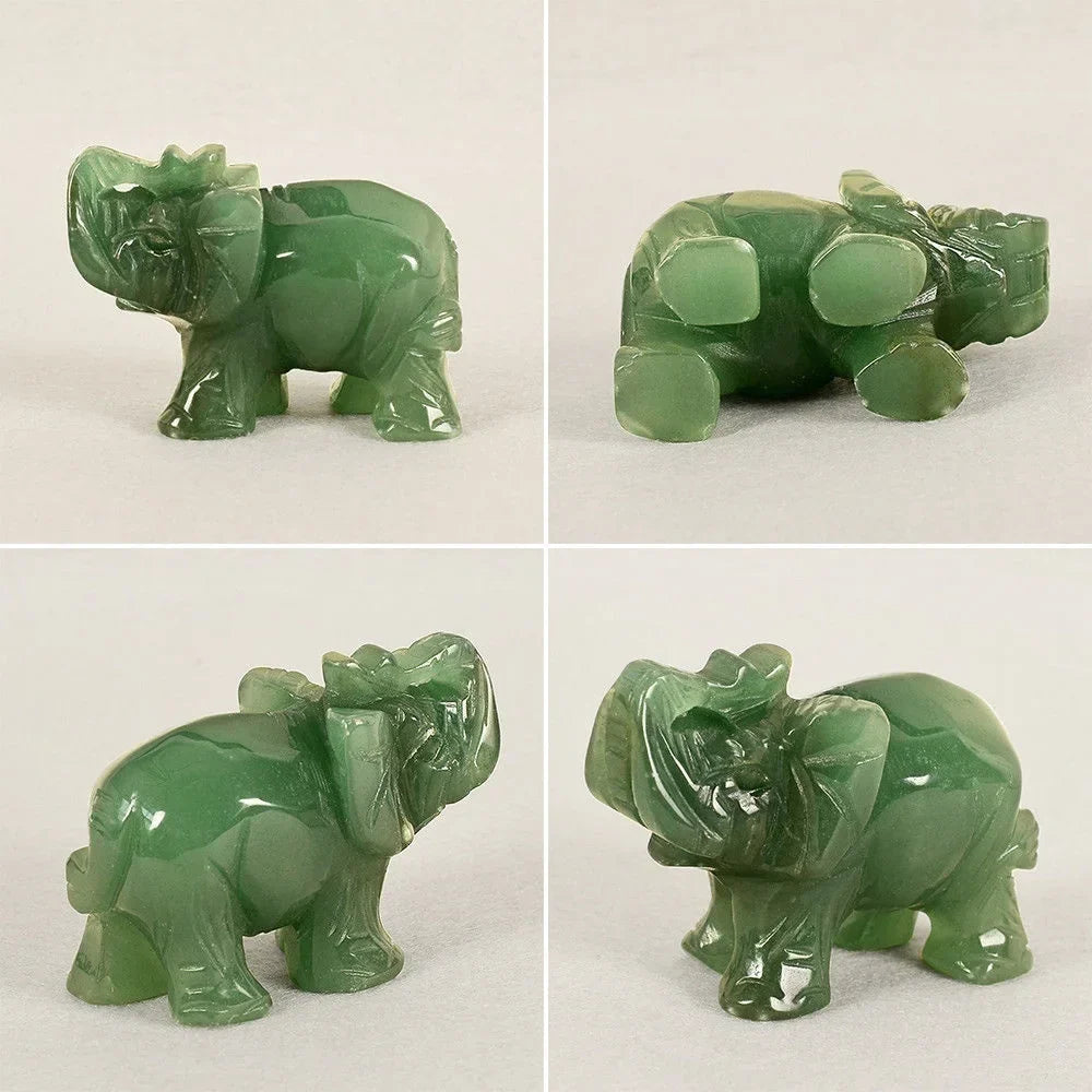 Avtoit | Green Aventurine Jade Stone Elephant Statue