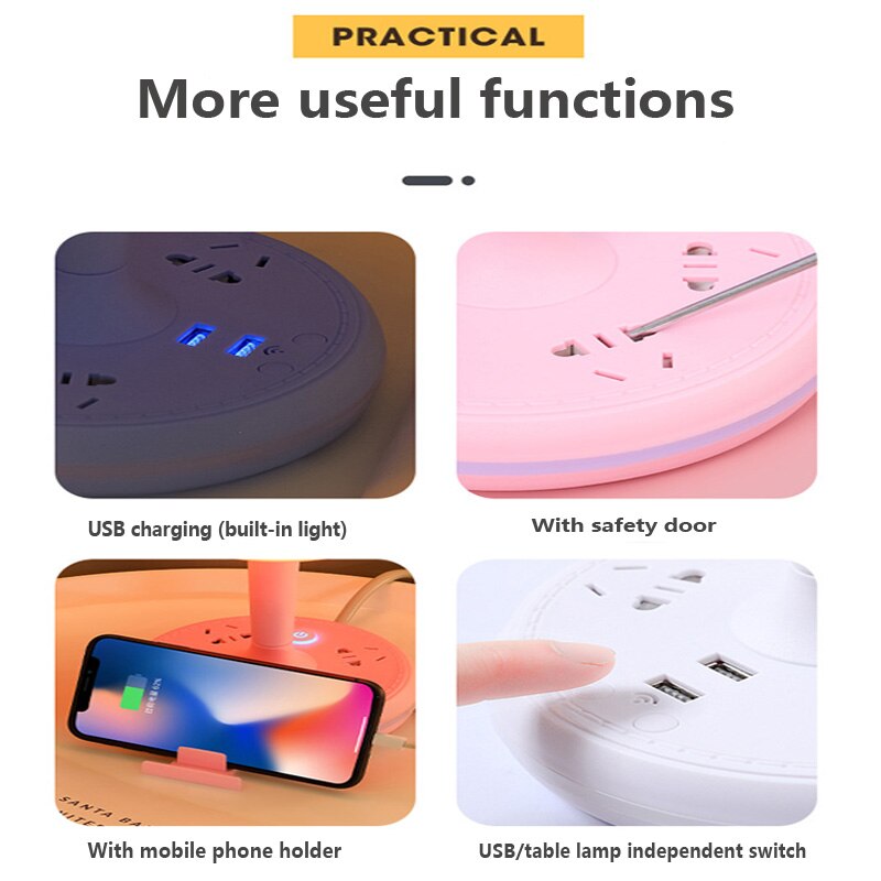 Avtoit | Multi Power Strip Phone Holder Table Lamp