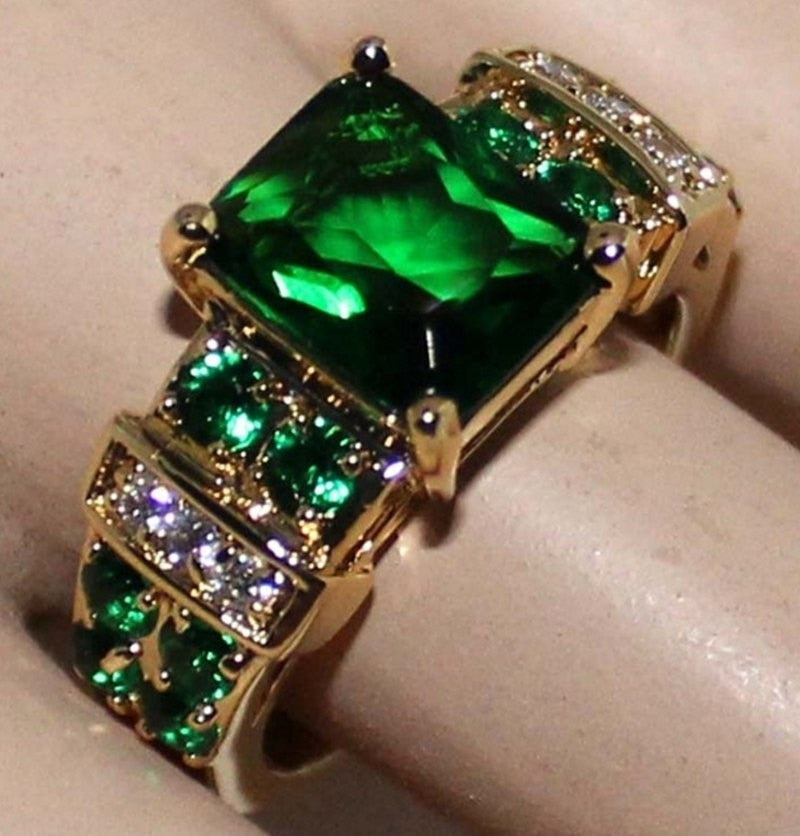 Avtoit | Fashion Exquisite Luxury Popular Shiny Green High Quality Zircon Wedding Ring