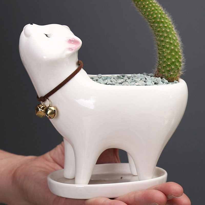 Avtoit | Rising Cat Ceramic Flower Pot