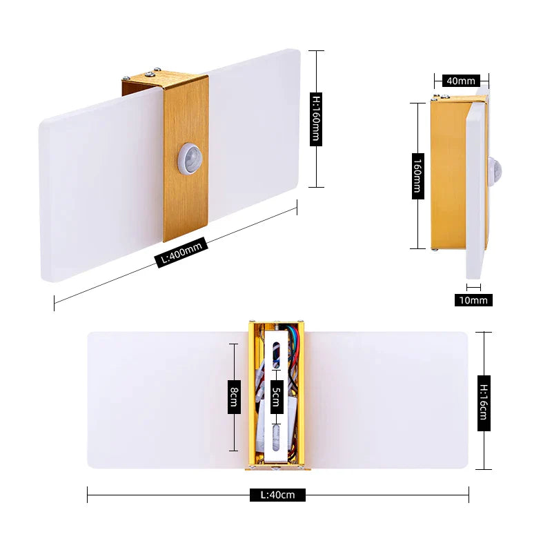 Avtoit | Wall light with motion sensor, drawing, aluminum, acrylic, decoration, lighting, wall light, interior, kitchen, bedroom, hallway, corridor