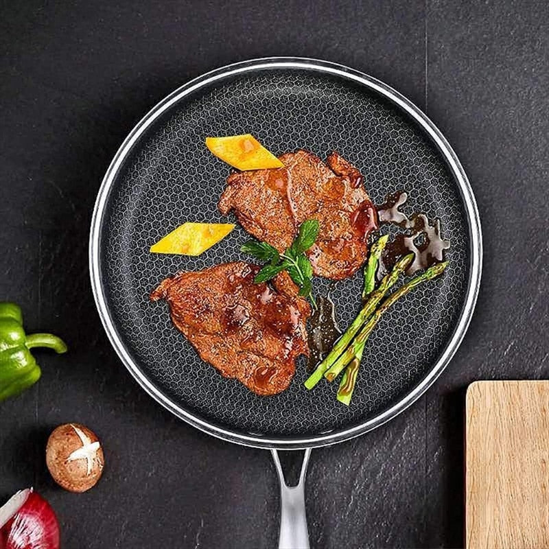 Avtoit | Premium Stainless Steel Frying Pan with Non-Stick Pixel Technology – Perfect for Healthy Frying