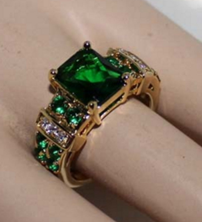 Avtoit | Fashion Exquisite Luxury Popular Shiny Green High Quality Zircon Wedding Ring