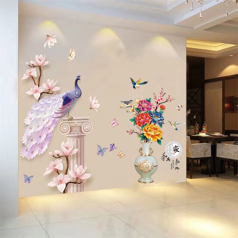 Avtoit | 3D Peacock Flower Style Wall Sticker