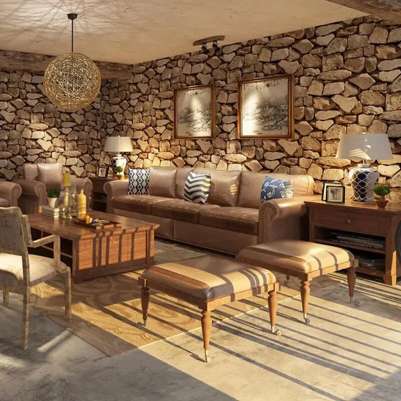 Avtoit | 3D Stone Pattern Retro Wallpaper