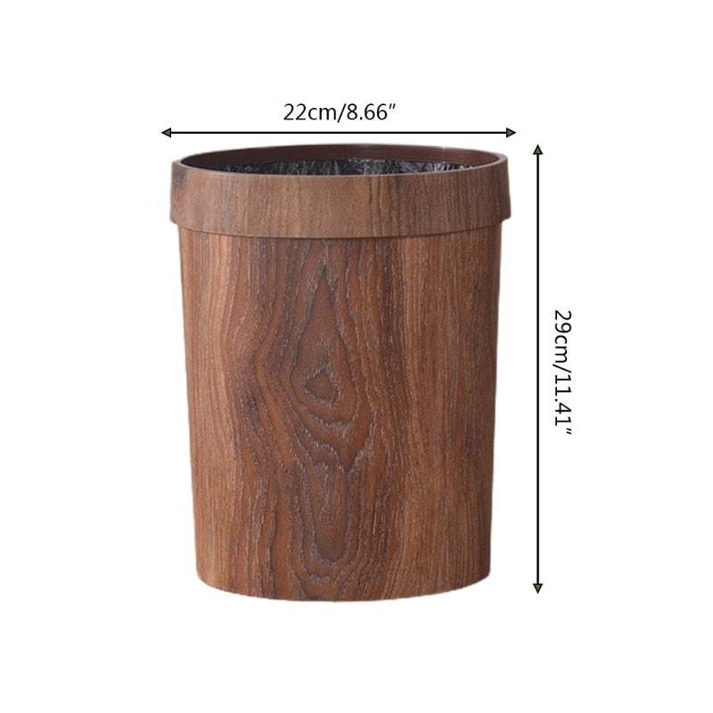 Avtoit | Elegant Retro Wooden Grain Trash Can