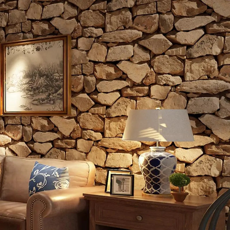 Avtoit | 3D Stone Pattern Retro Wallpaper