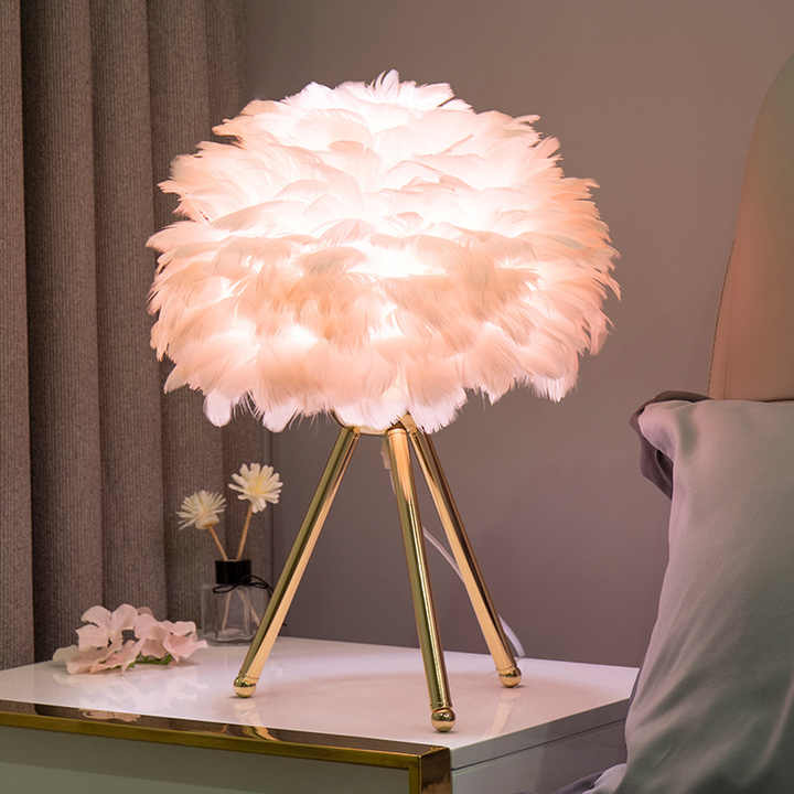 Avtoit | Table Lamp - FeatherLux - Dimmable Light - Elegant Feather Design