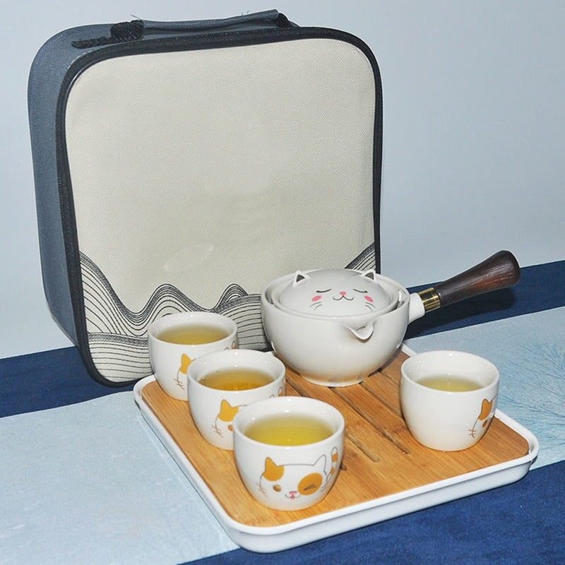 Avtoit | Self-Rotating Cute Cat Kung Fu Tea Set
