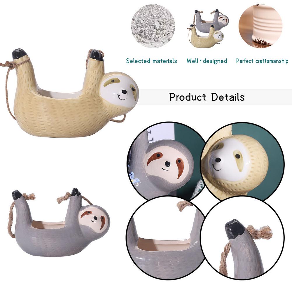 Avtoit | Ceramic Happy Sloth Flower Pot