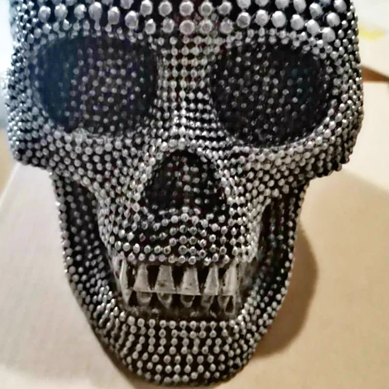 Avtoit | BUF Large Silver/Gold Skull Statue Resin Craft Decorative Ornaments Halloween Decoration Sculpture Home Decor Figures