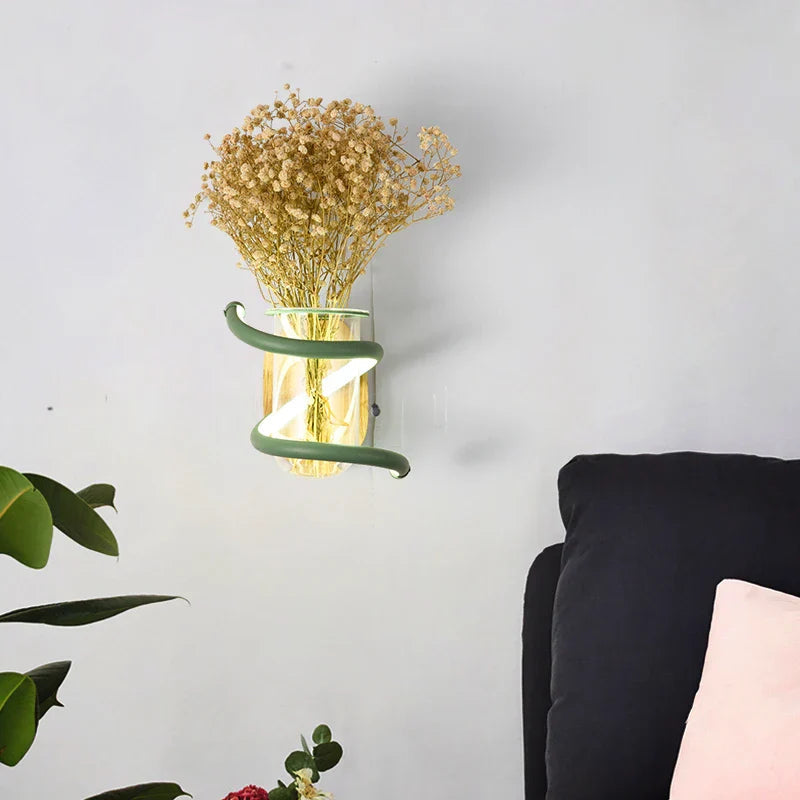 Avtoit | Nordic Unique Wooden Outdoor Wall Vase Lamp