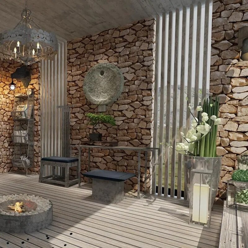 Avtoit | 3D Stone Pattern Retro Wallpaper