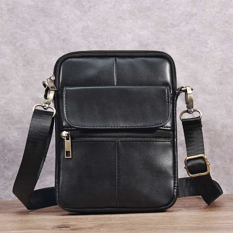 Avtoit | Men’s Small Genuine Leather Shoulder Bag – Compact Crossbody with Adjustable Strap