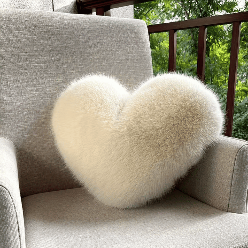 Avtoit | Soft decorative cushion in heart shape with plush texture