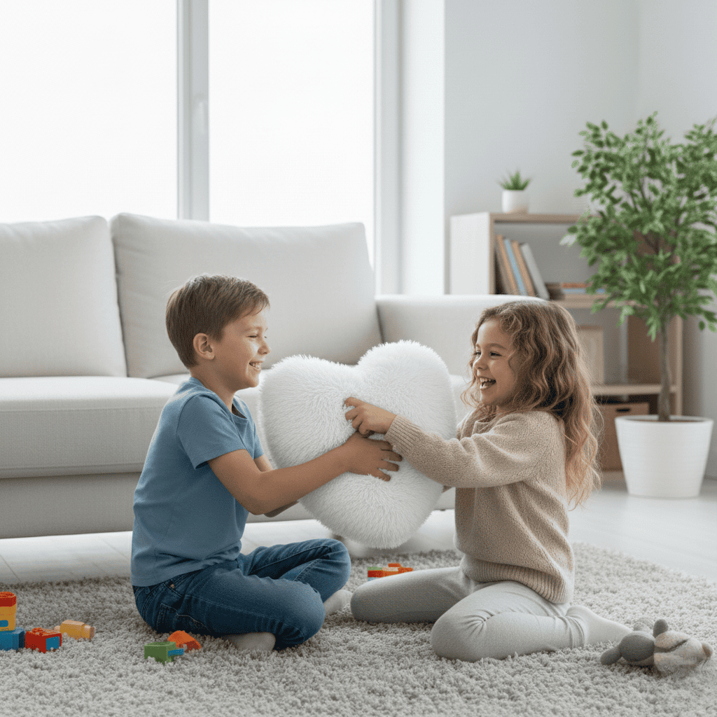Avtoit | Soft decorative cushion in heart shape with plush texture