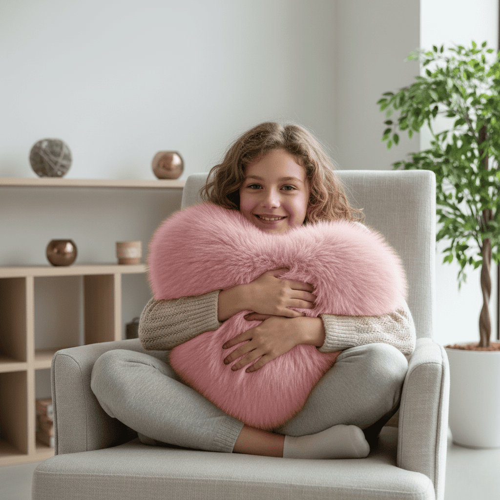 Avtoit | Soft decorative cushion in heart shape with plush texture