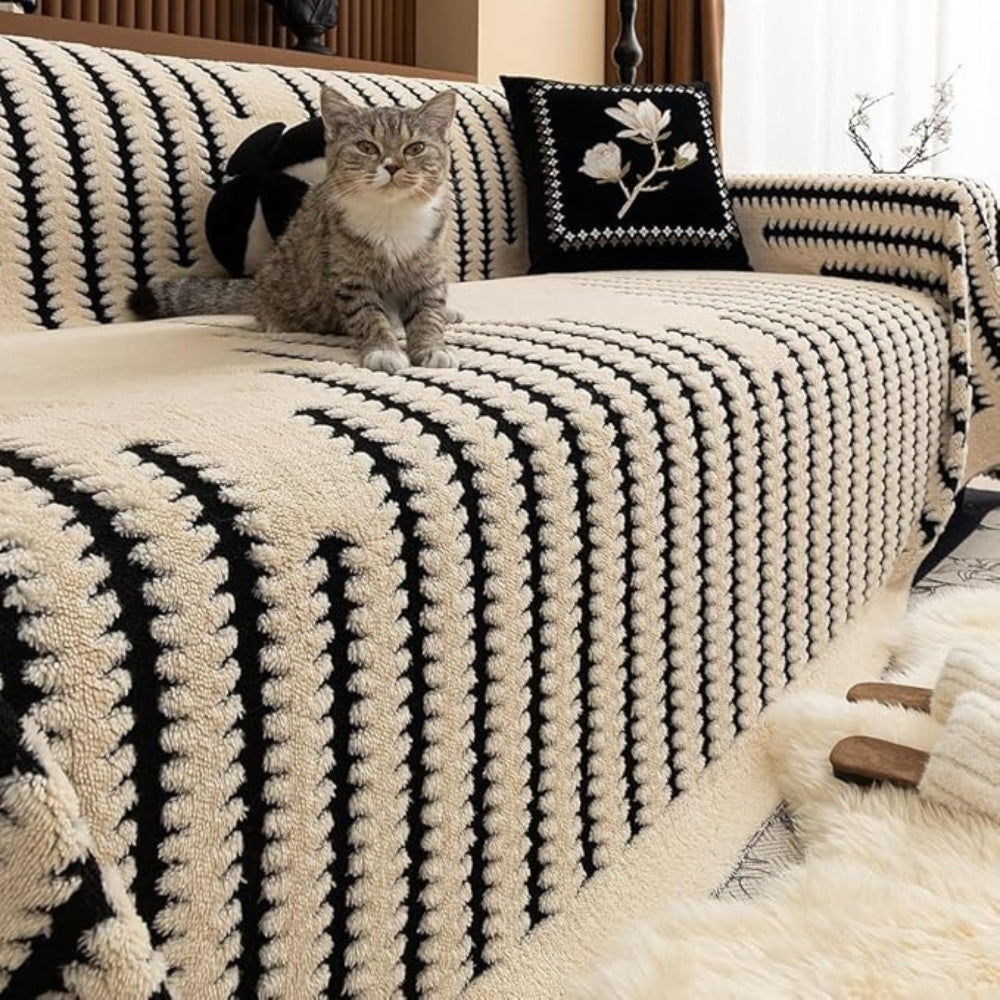 Avtoit | Elegant Plush Sofa Cover with Tufted Details