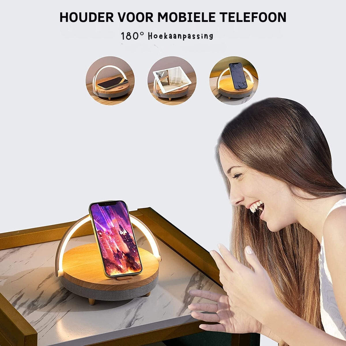 Avtoit | 3-in-1 LED Lamp, Bluetooth Speaker & Wireless Charger | Smart Desk Light