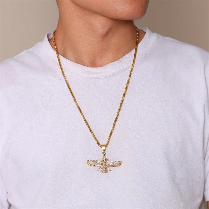 Avtoit | Rhinestone Ahura Mazda Zoroastrian Pendant Necklace