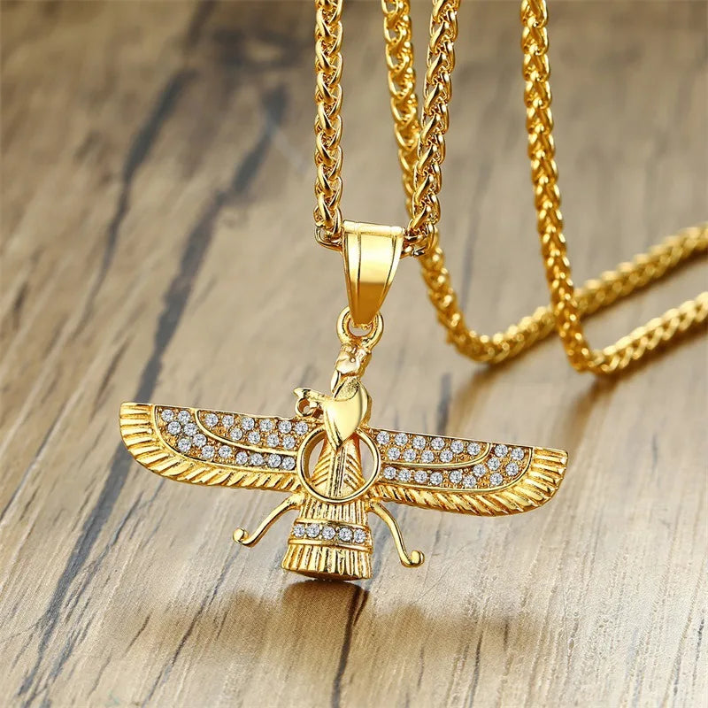 Avtoit | Rhinestone Ahura Mazda Zoroastrian Pendant Necklace