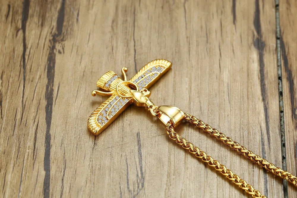 Avtoit | Rhinestone Ahura Mazda Zoroastrian Pendant Necklace