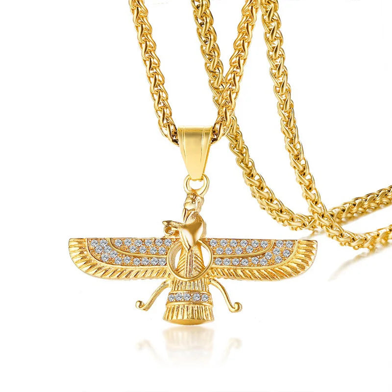 Avtoit | Rhinestone Ahura Mazda Zoroastrian Pendant Necklace