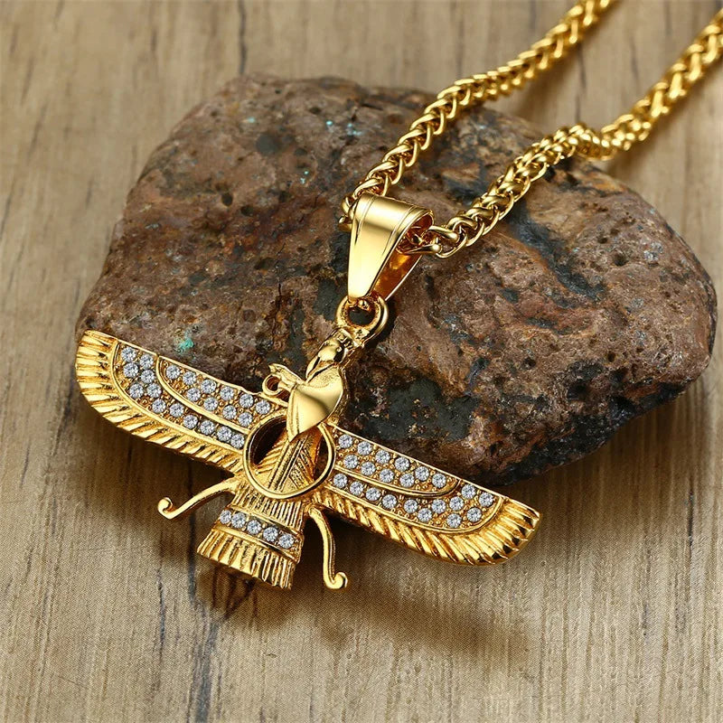 Avtoit | Rhinestone Ahura Mazda Zoroastrian Pendant Necklace