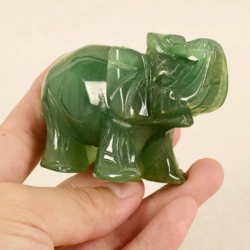 Avtoit | Green Aventurine Jade Stone Elephant Statue