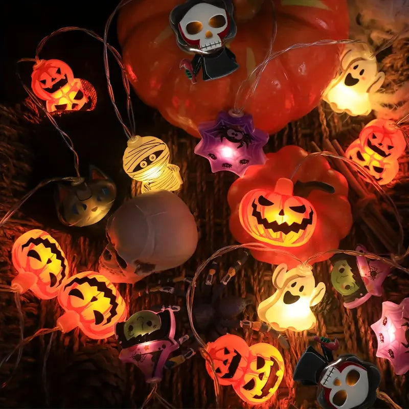 Avtoit | Halloween String Lights | Pumpkin and Spider Design