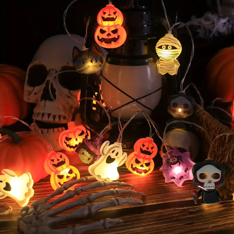 Avtoit | Halloween String Lights | Pumpkin and Spider Design