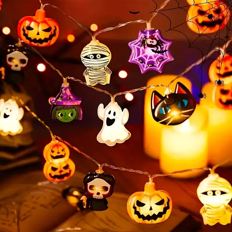 Avtoit | Halloween String Lights | Pumpkin and Spider Design