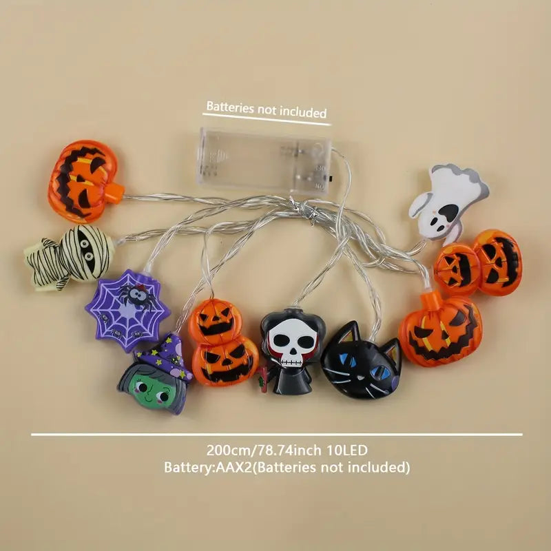 Avtoit | Halloween String Lights | Pumpkin and Spider Design