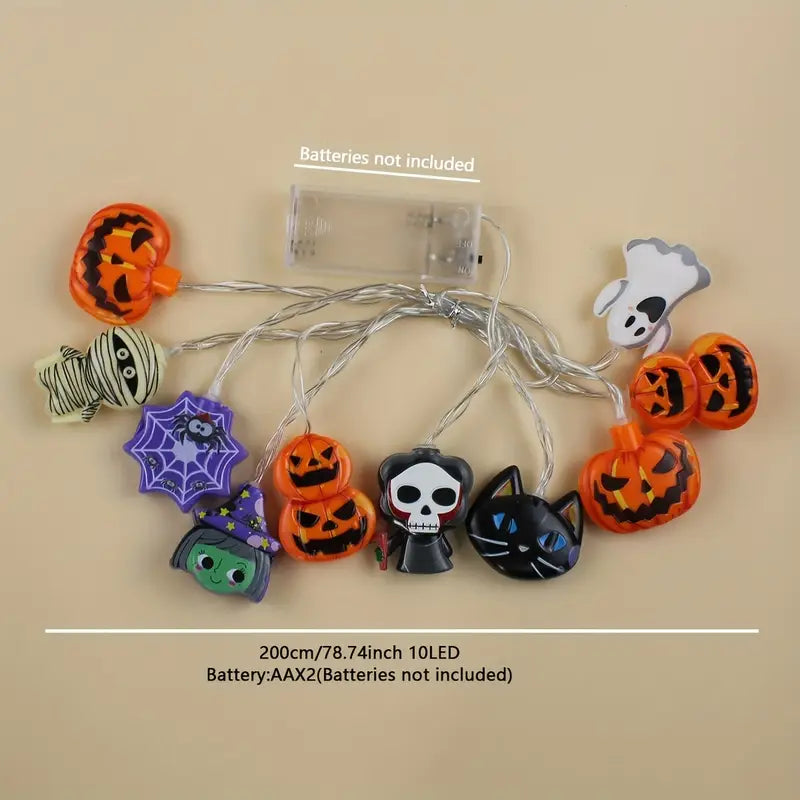 Avtoit | Halloween String Lights | Pumpkin and Spider Design