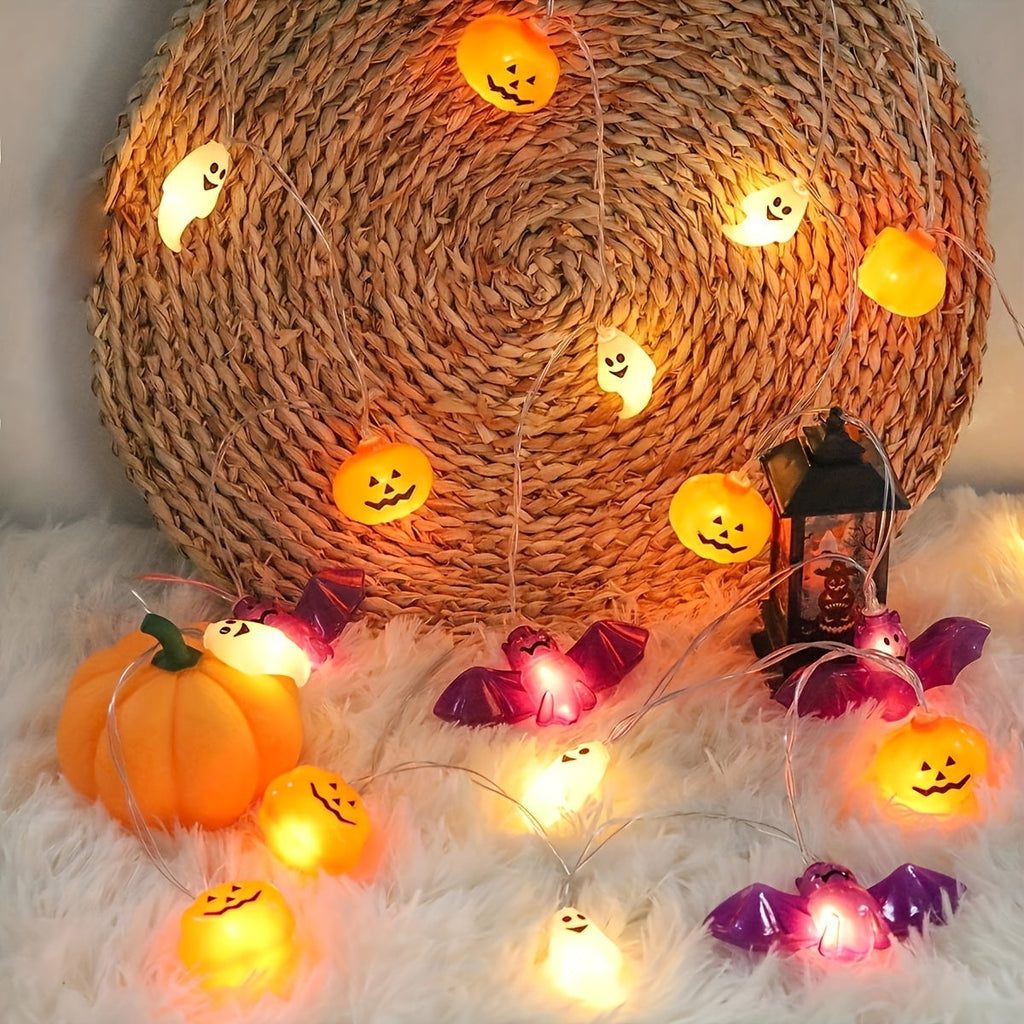 Avtoit | Spooky Halloween String Lights – Battery-Powered Pumpkin Design