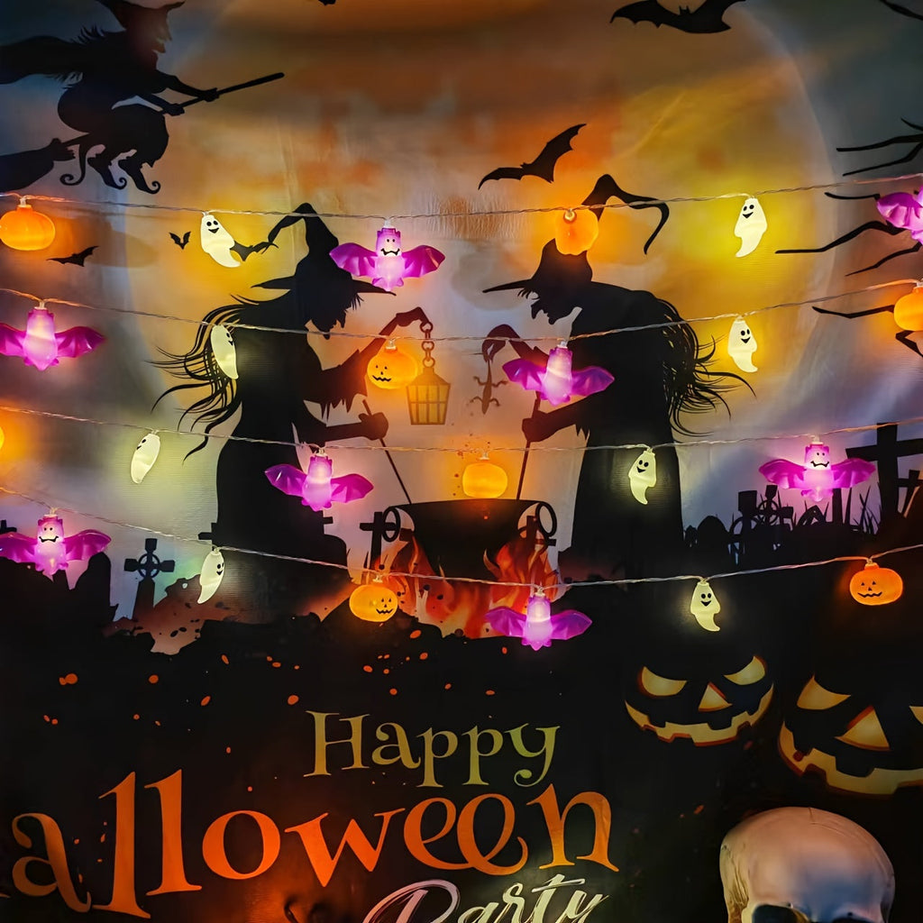 Avtoit | Spooky Halloween String Lights – Battery-Powered Pumpkin Design