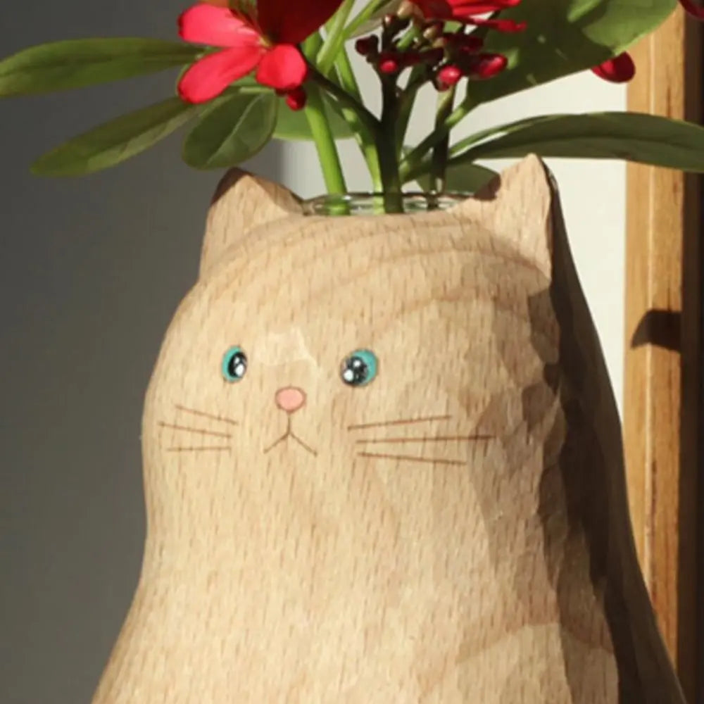 Avtoit | Handmade cat vase made of wood – Unique & Eco-friendly decor