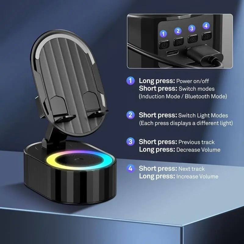 Avtoit | Handy Stand with Induction Speaker & Power Bank