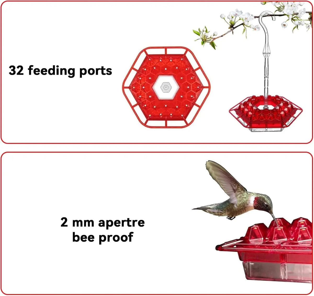 Avtoit | Hanging Nectar Dispenser – Attracts Hummingbirds & Keeps Insects Away