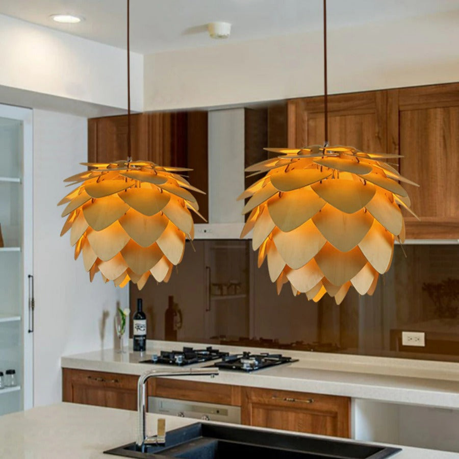 Avtoit | Handcrafted Wooden Pine Cone Pendant Light