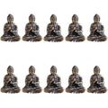 Avtoit | 10 pieces mini brass sitting Buddha statue figure for travel Buddhism worship home office desk decoration