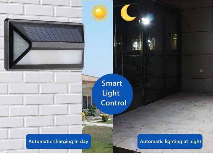 Solar LED Outdoor Wall Light with Motion Sensor and Waterproof Housing