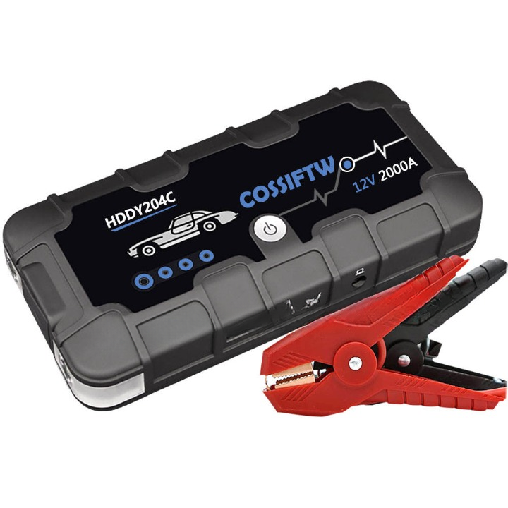 Avtoit | 2000A UltraSafe 12V Car Jump Starter – Portable Battery Booster Pack with USB Charger & LED Flashlight – Up to 6.0L Petrol / 3.0L Diesel Engines