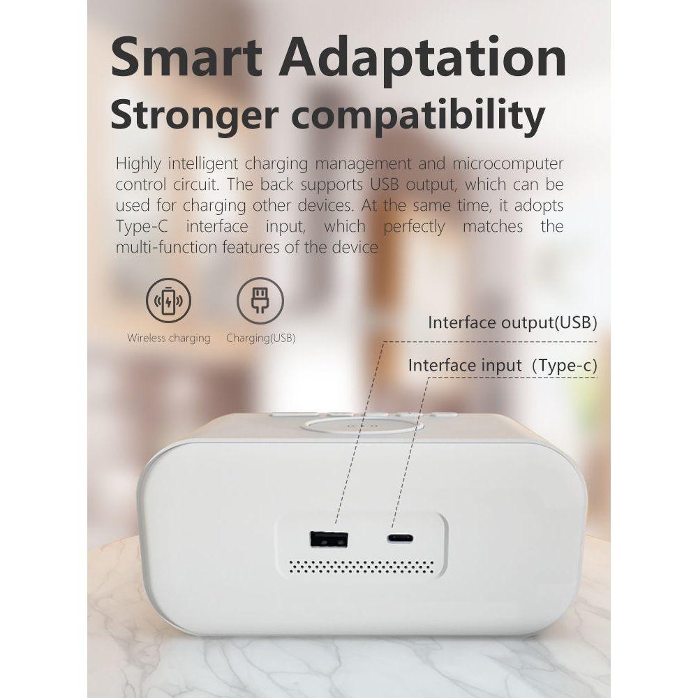 Avtoit | MultiTime 2-in-1 Digital Alarm Clock with Wireless Qi Charging – LED Display & Snooze Function