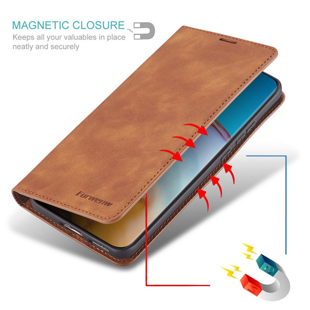 Avtoit | Huawei Case: Magnetic Leather Bag for Stylish Protection