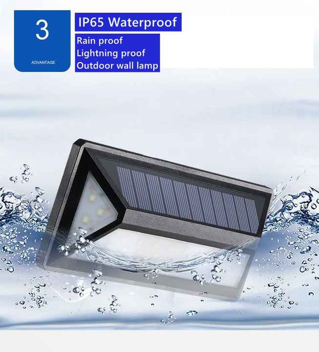 Solar LED Outdoor Wall Light with Motion Sensor and Waterproof Housing