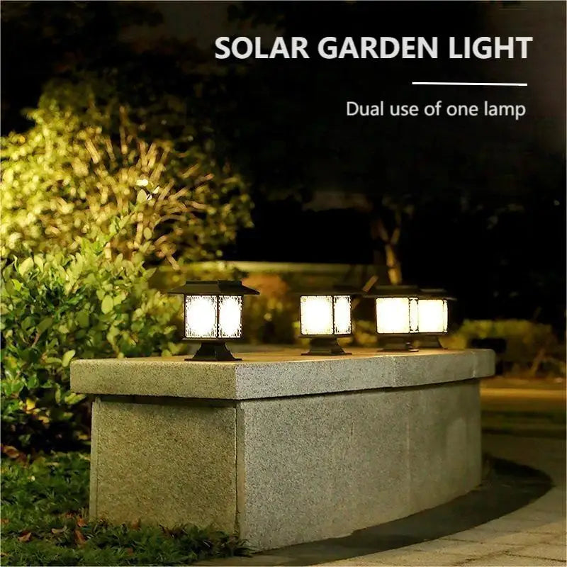 Avtoit | Solar LED Garden Lamp – Large Square Lamp with Warm Light and Dual Use