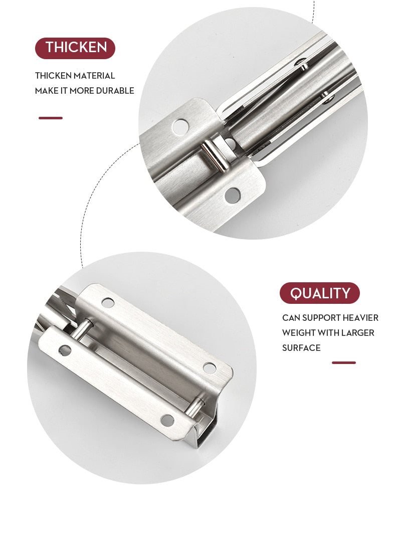 Avtoit | 2-piece set collapsible shelf brackets, heavy-duty, made of stainless steel for tables, motorhomes and space-saving