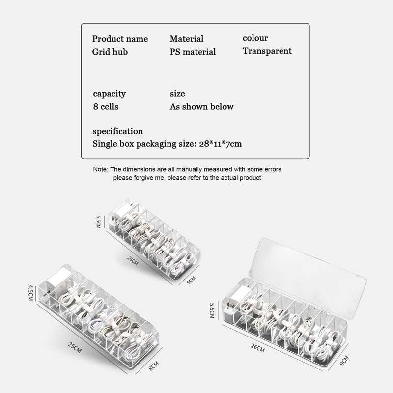Avtoit | Transparent Cable Organizer Box