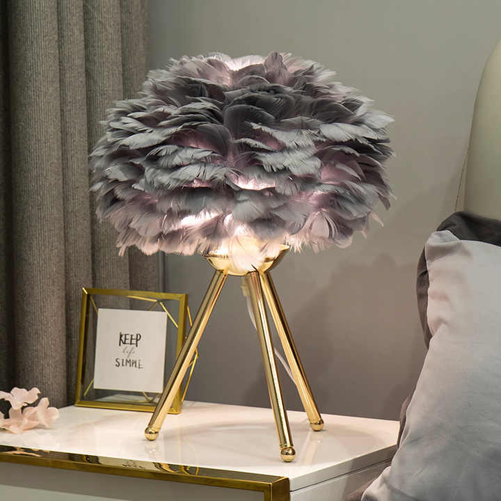 Avtoit | Table Lamp - FeatherLux - Dimmable Light - Elegant Feather Design